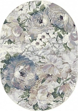 Овальный ковер в стиле Прованс с цветами ARGENTUM 63377 6121 овал