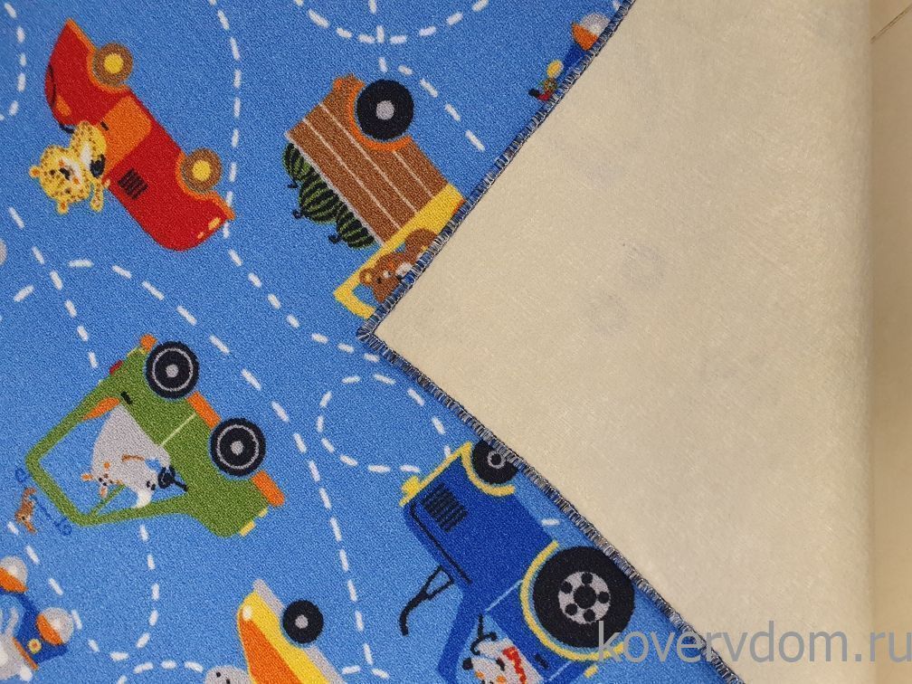 Детский ковер-палас ZVEROPOLIS сине-голубой 